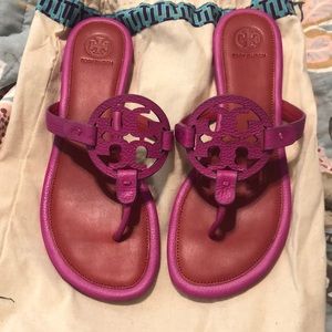 Tory Burch hot pink Miller sandals